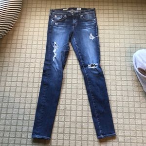 AG ripped washed jeans